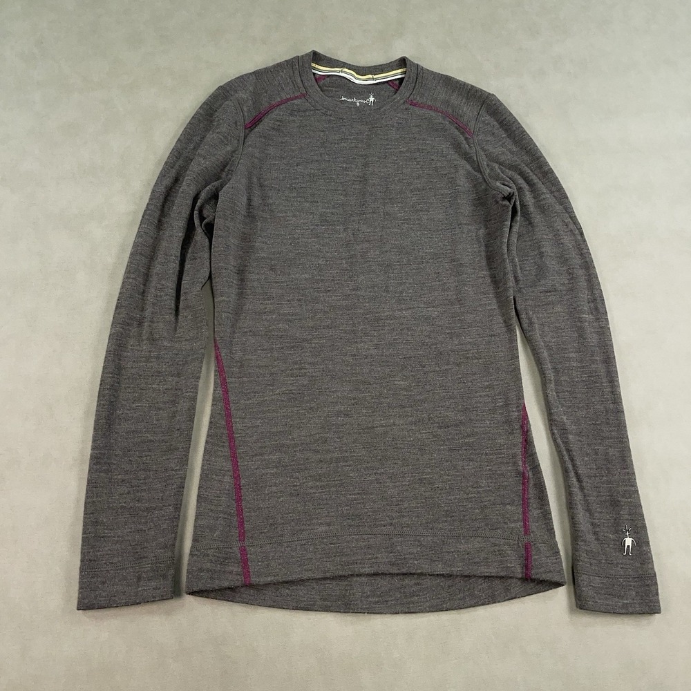 Smartwool Shirt Women Small Classic Thermal Merino Wool Baselayer Striped Hiking